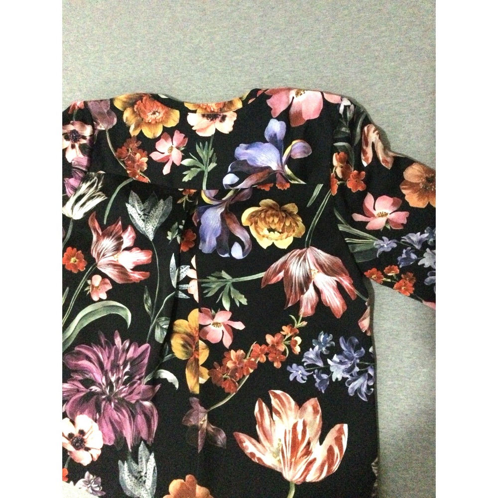 J Crew sz M blouse top multicolor floral polyester - Picture 5 of 11